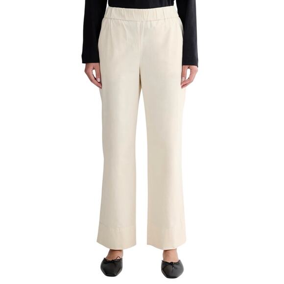Everlane Pants - Everlane Sz 6 The Cropped Easy Pant Twill Elastic Waist Pull On Pockets Canvas